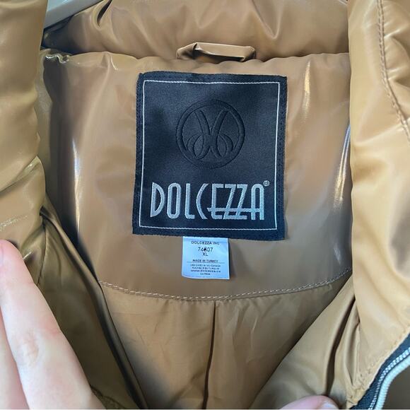 Dolcezza Sleeveless Puffer Vest XL Brown Jacket Layer - Picture 9 of 10